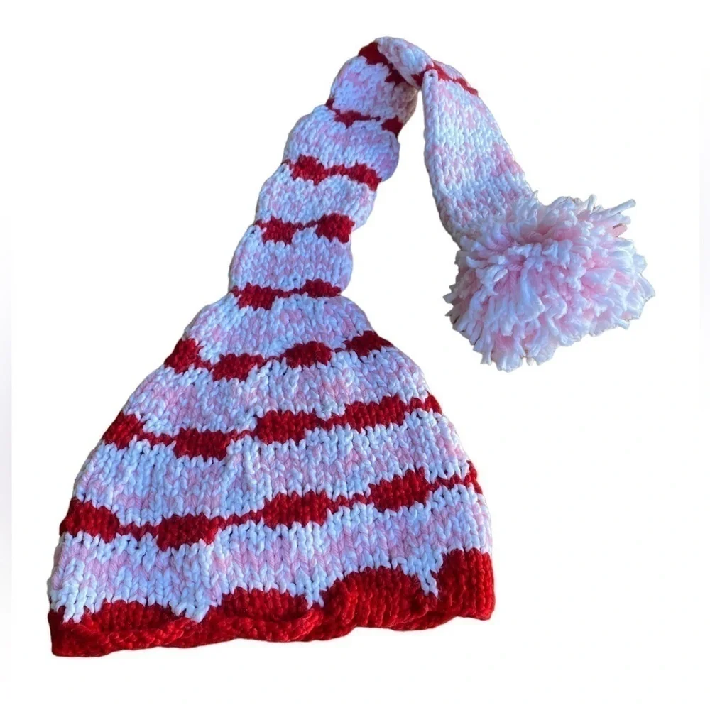 Valentine's Day Handmade Knitted Hat,Valentine Day Elf Hat,Photo Opp Adult/Youth